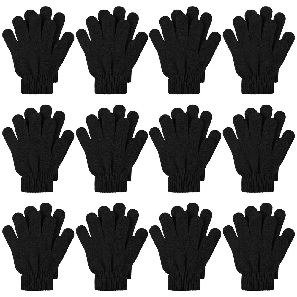 Cooraby Kids 12 Pairs Winter Stretch Knit Magic Gloves 6-12Y - NWT
